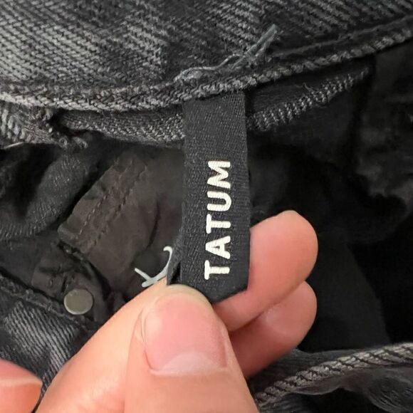 GRLFRND | Tatum Straight Leg Crop Jeans Midnight Rambler Raw Fray Hem size 29 - Picture 8 of 8